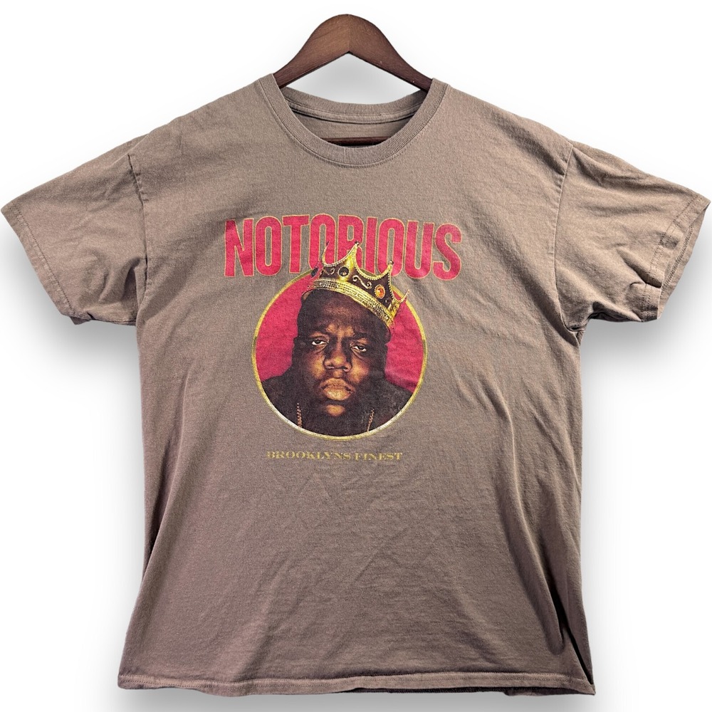 Brooklyn Mint Notorious BIG Brooklyns Finest T-Shirt Mens Large Brown Hip Hop